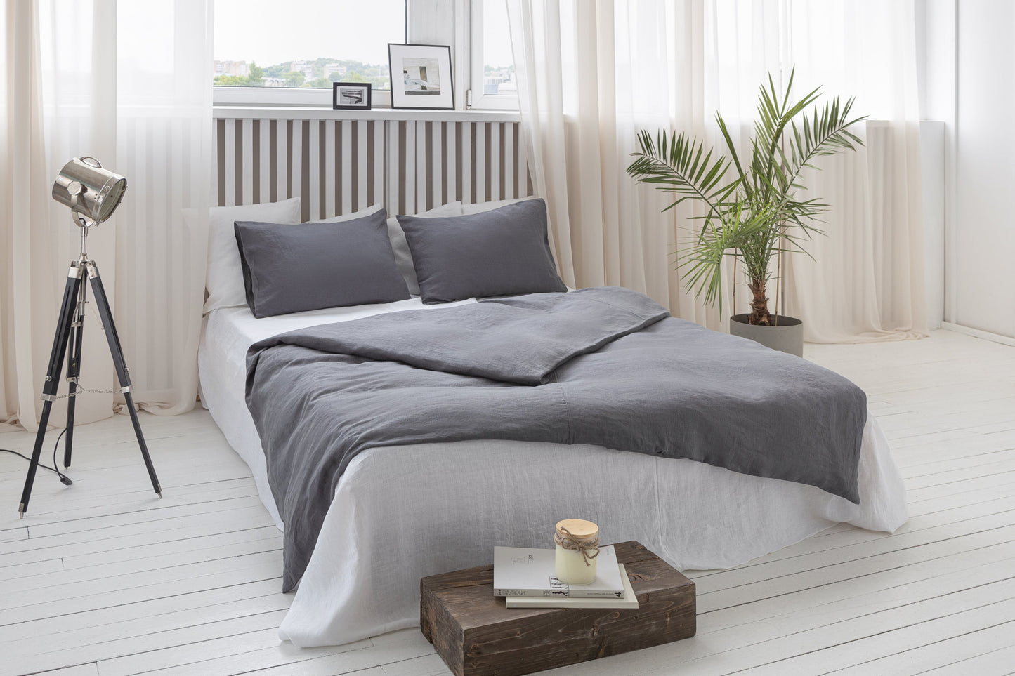 White Linen Flat Bedsheet