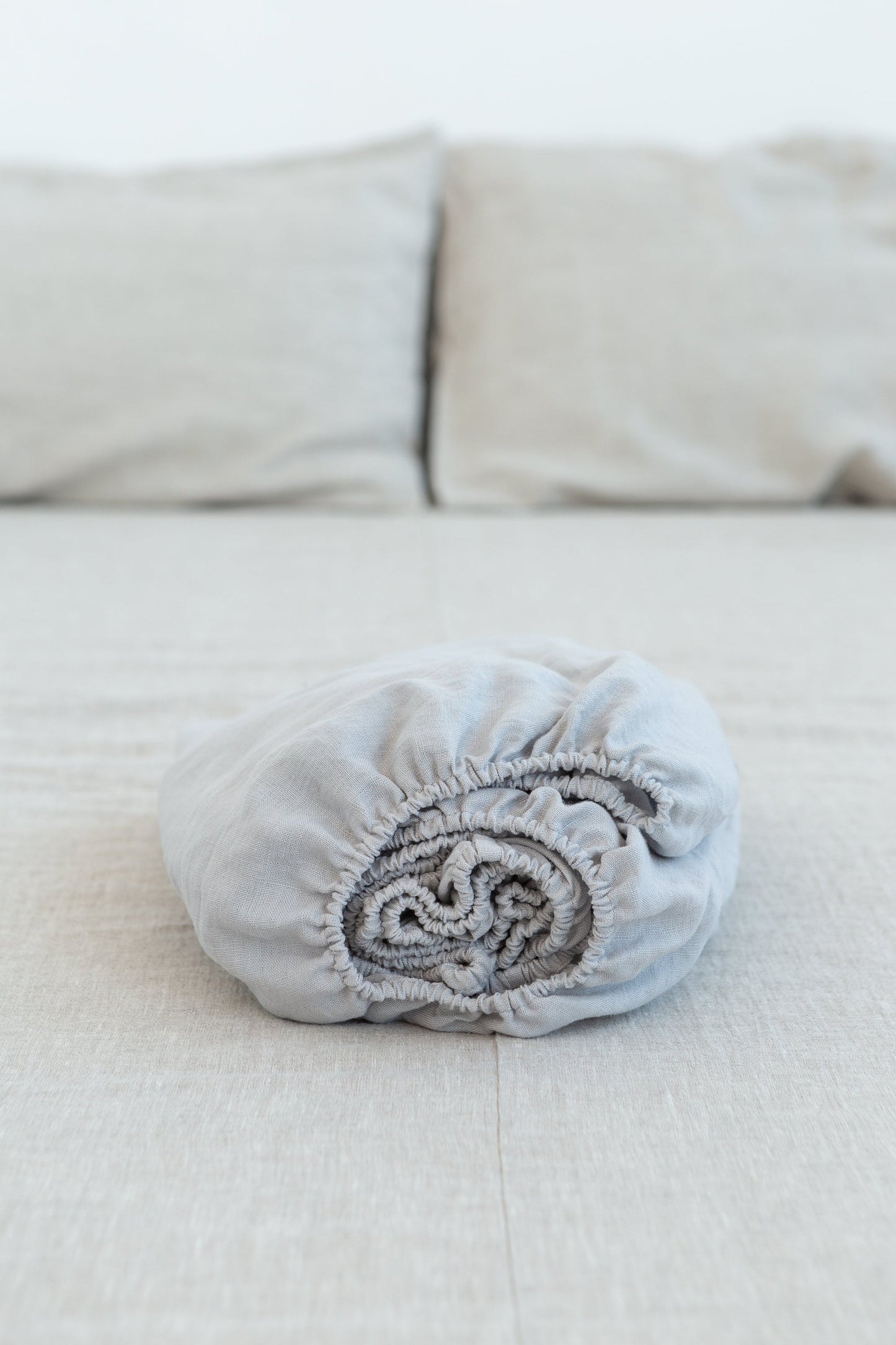 Light Grey Linen Fitted Bedsheet