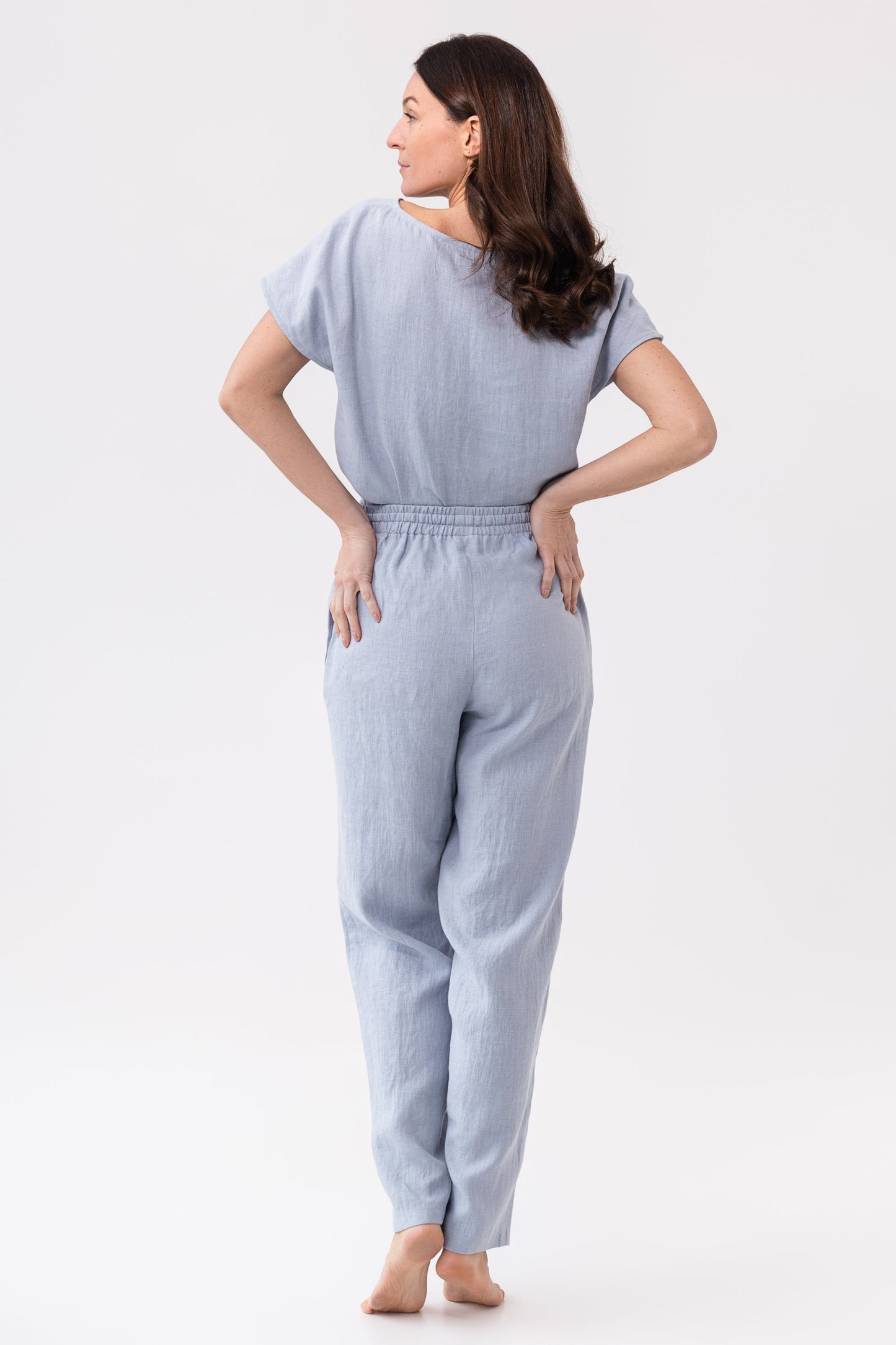 Ice Blue Linen Pajama
