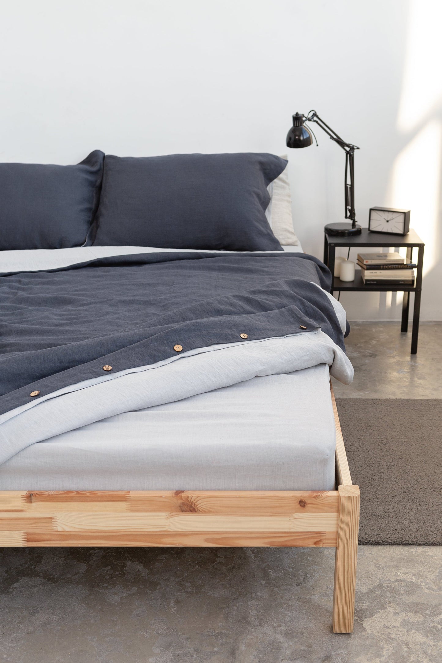 Light Grey Linen Fitted Bedsheet
