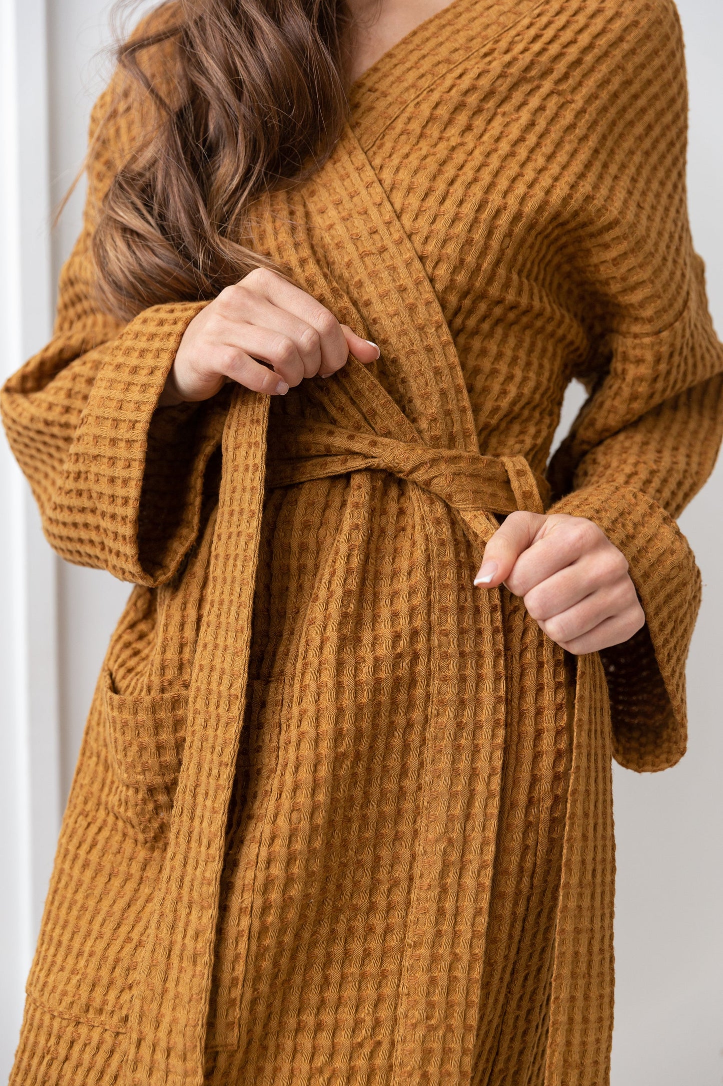 Linen Waffle Robe