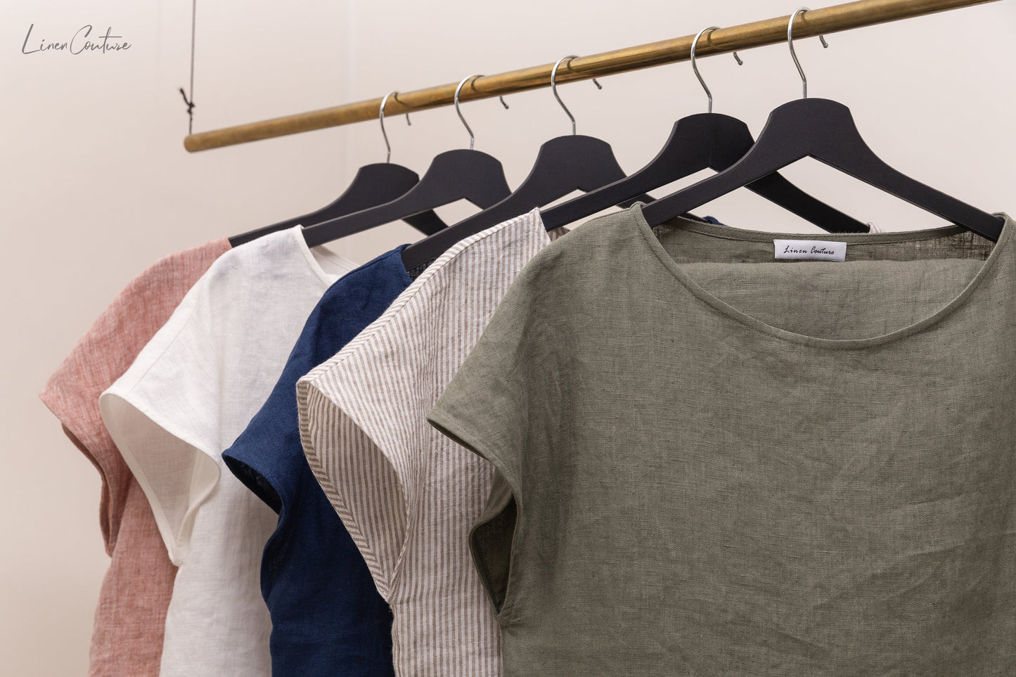 Striped Dark Grey Linen Pajama