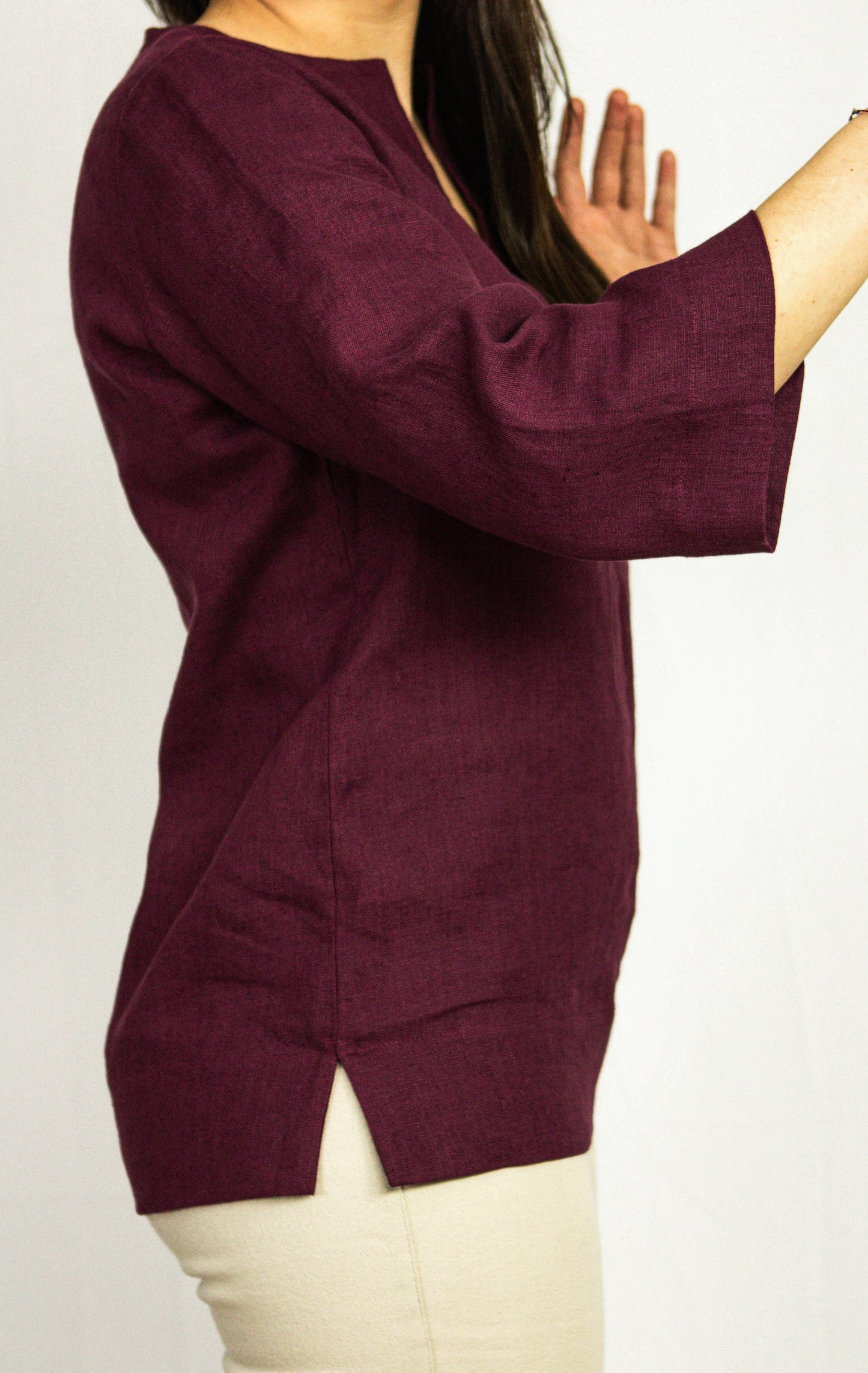 Natural Light Linen Oversize Top