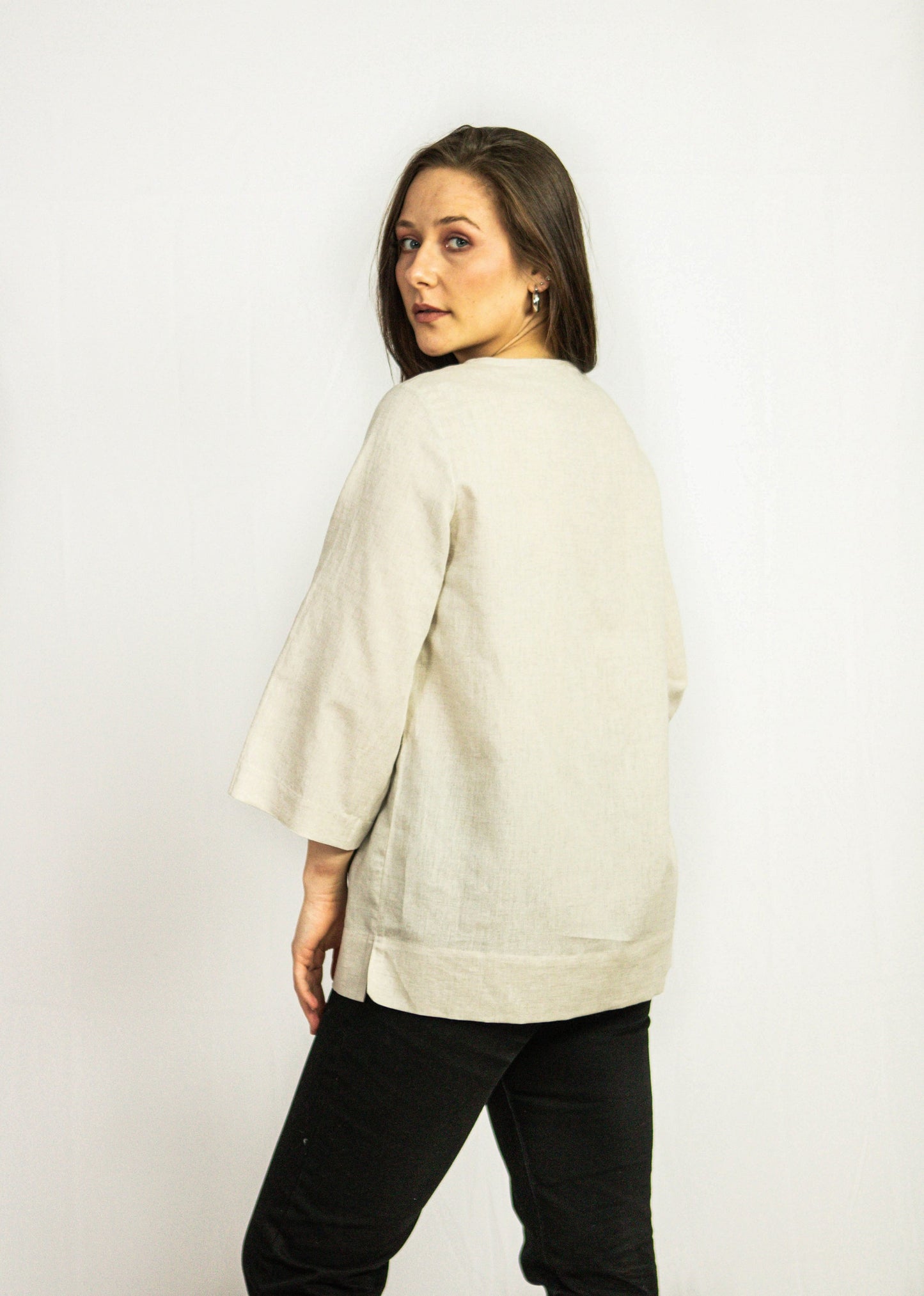 Natural Light Linen Oversize Top