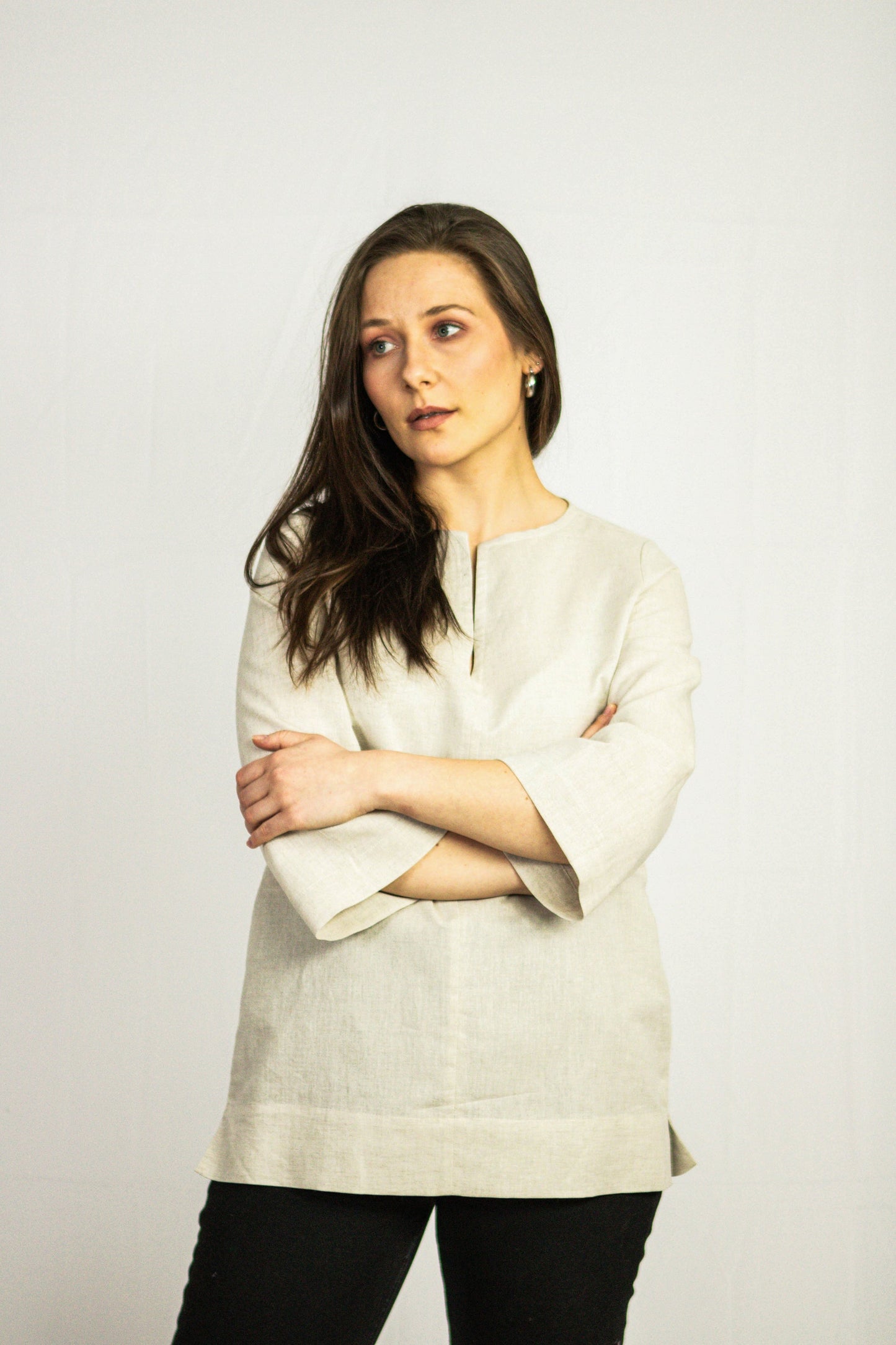 Natural Light Linen Oversize Top