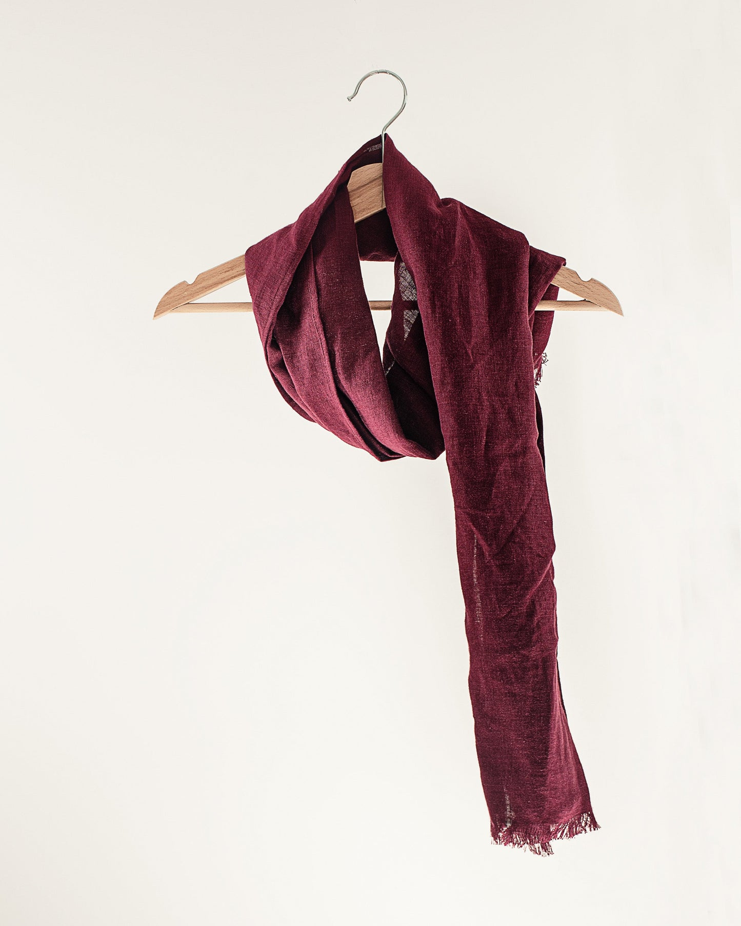 Dark Plum Linen Scarf