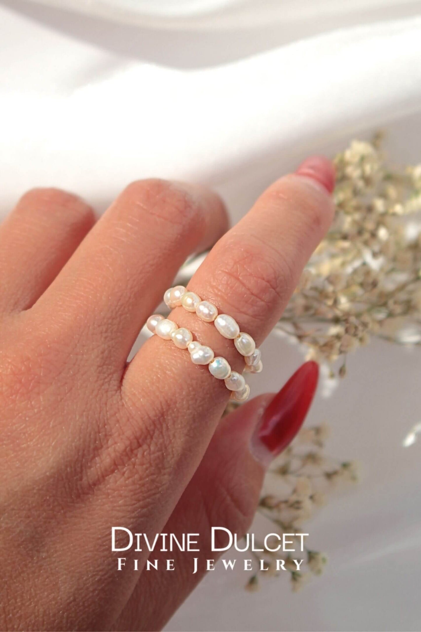 Freshwater Pearl Spiral Adjustable Ring