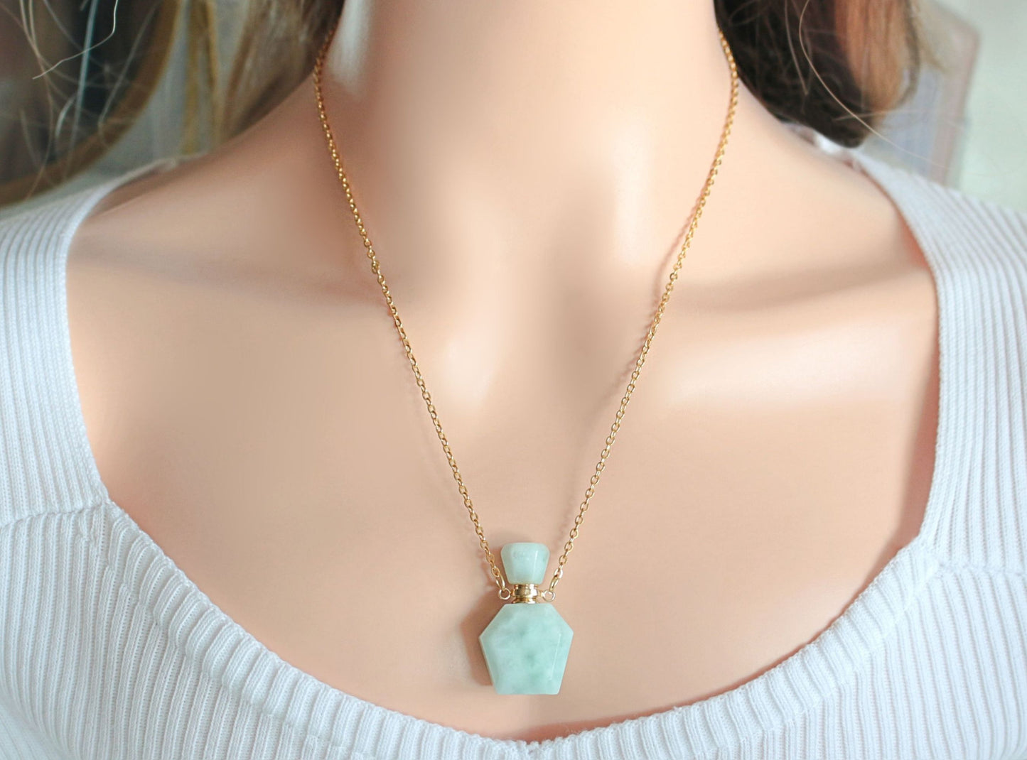 Natural Amazonite Crystal Necklace