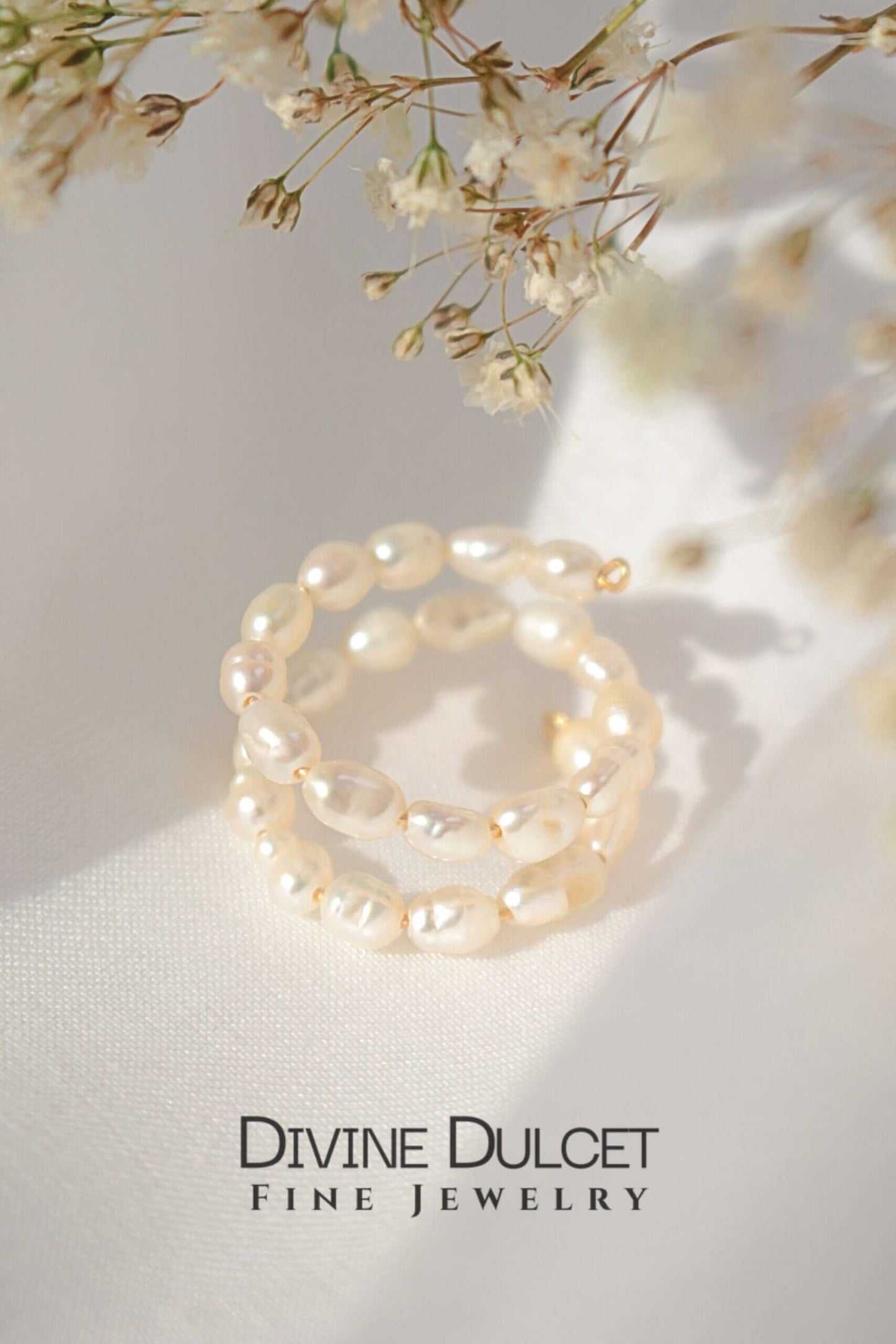 Freshwater Pearl Spiral Adjustable Ring