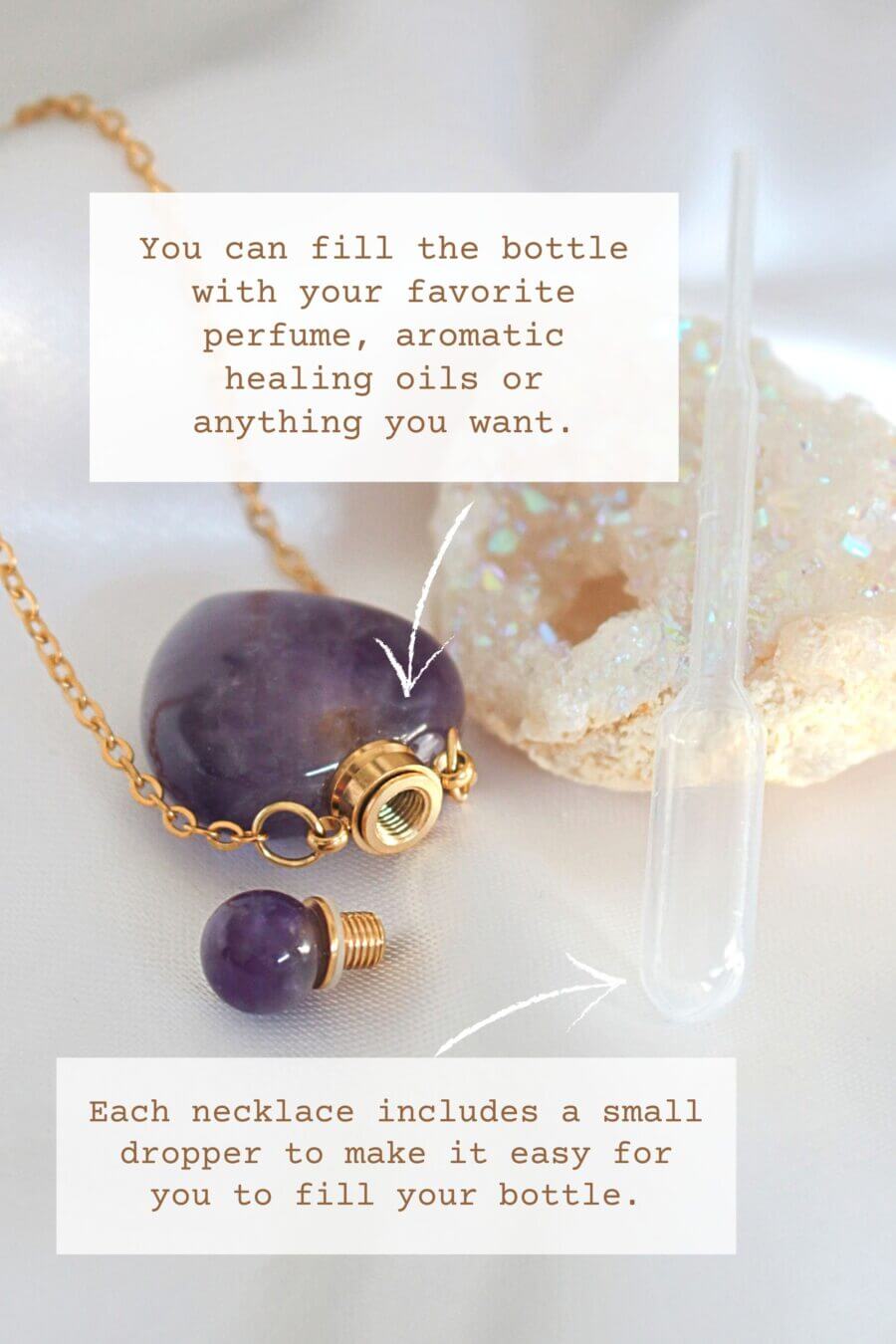 Natural Crystal Bottle Necklace