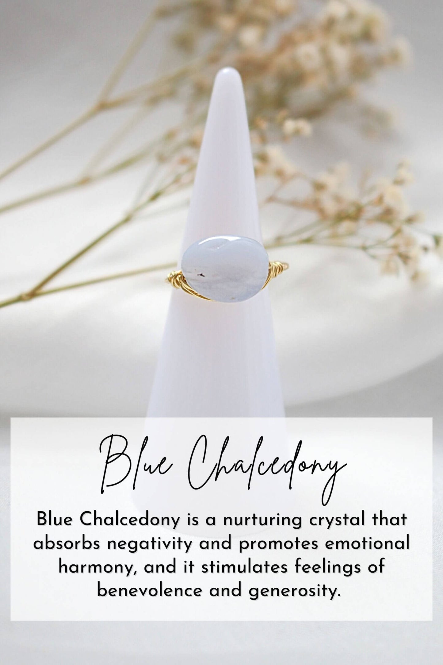 Natural Crystal Hand Wired Solitaire Ring