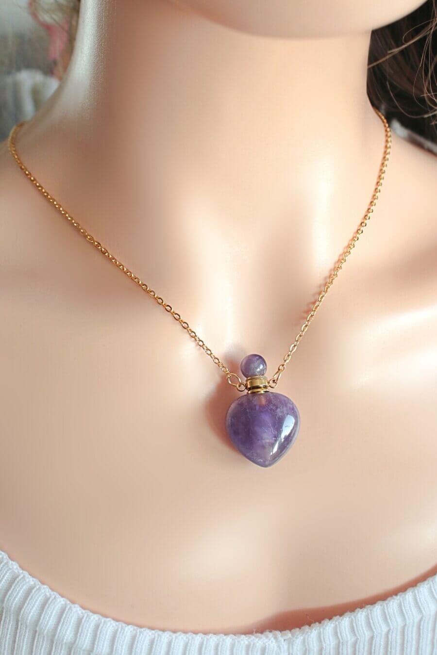Natural Crystal Bottle Necklace