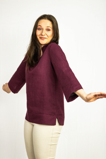 White Linen Oversize Top