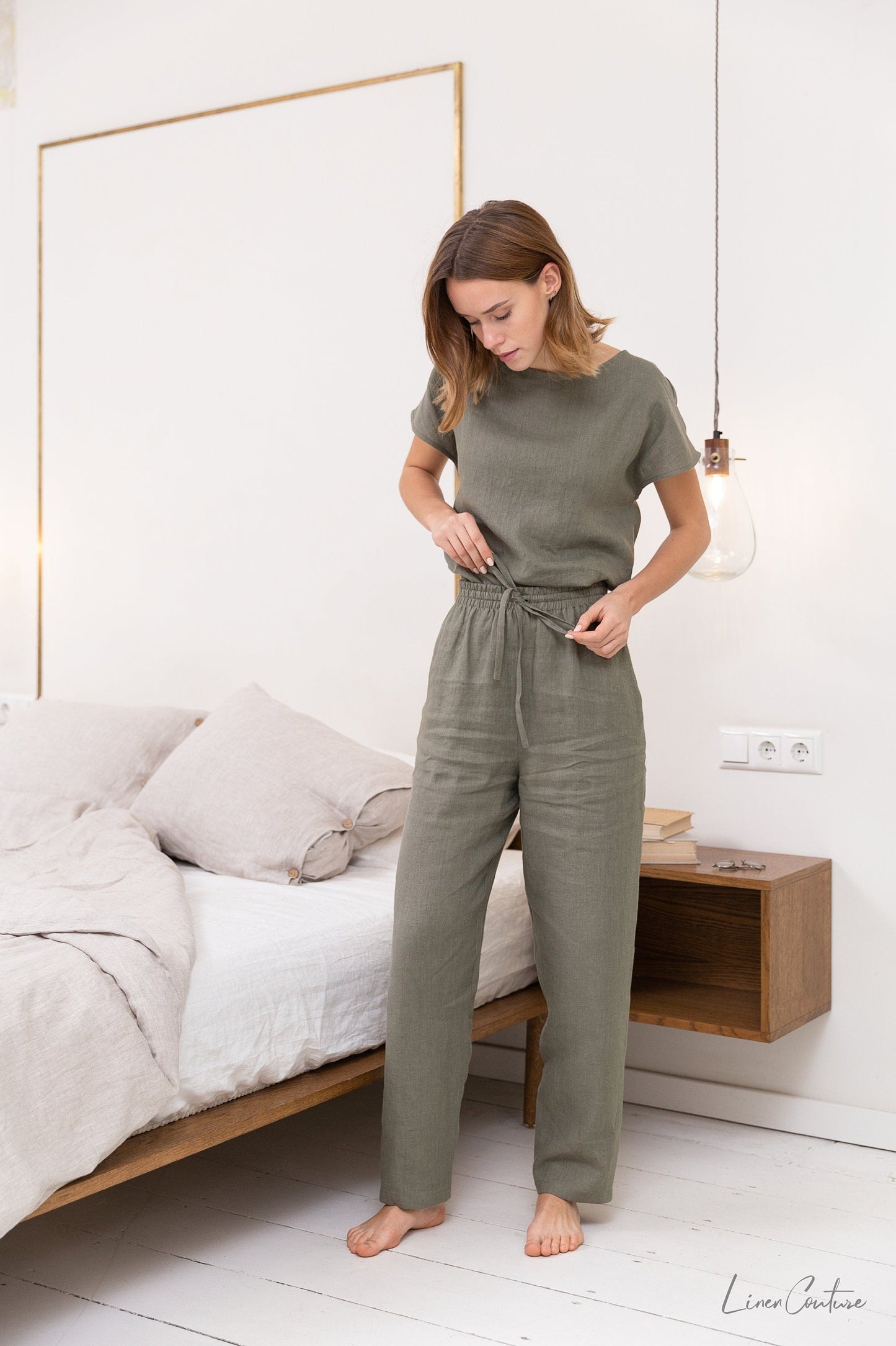 Safari Green Linen Pajama