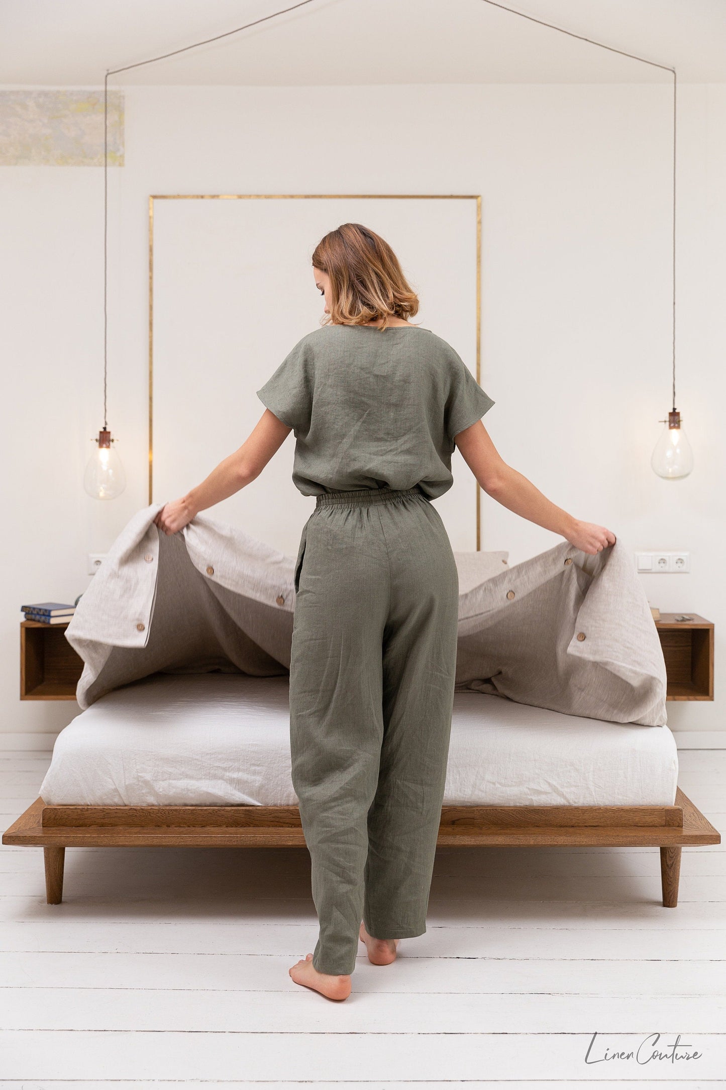 Safari Green Linen Pajama