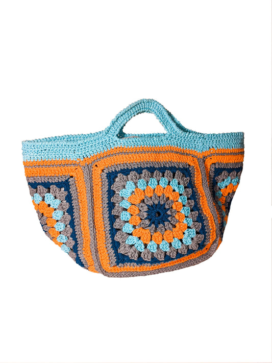 Handmade Cotton Crochet Knit Bag Egyptian Jasper