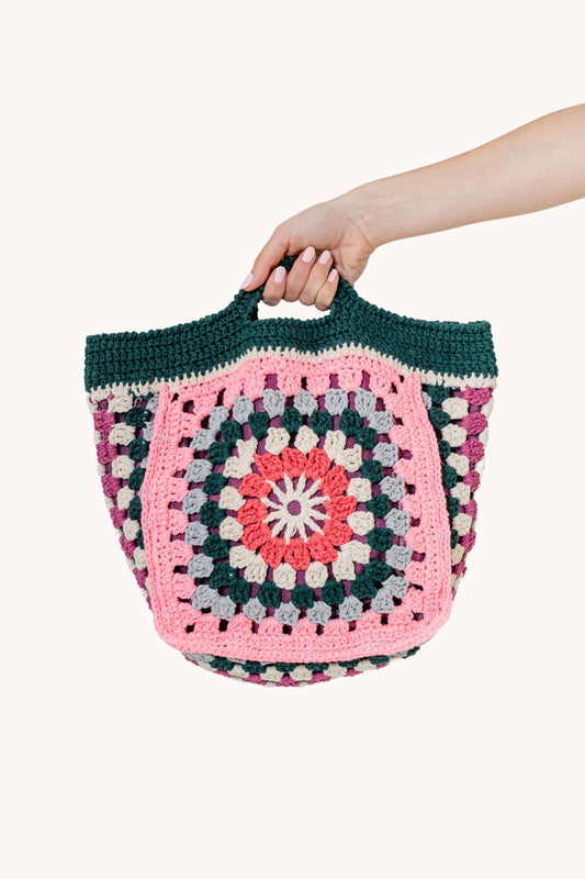 Handmade Cotton Crochet Knit Bag Petrol