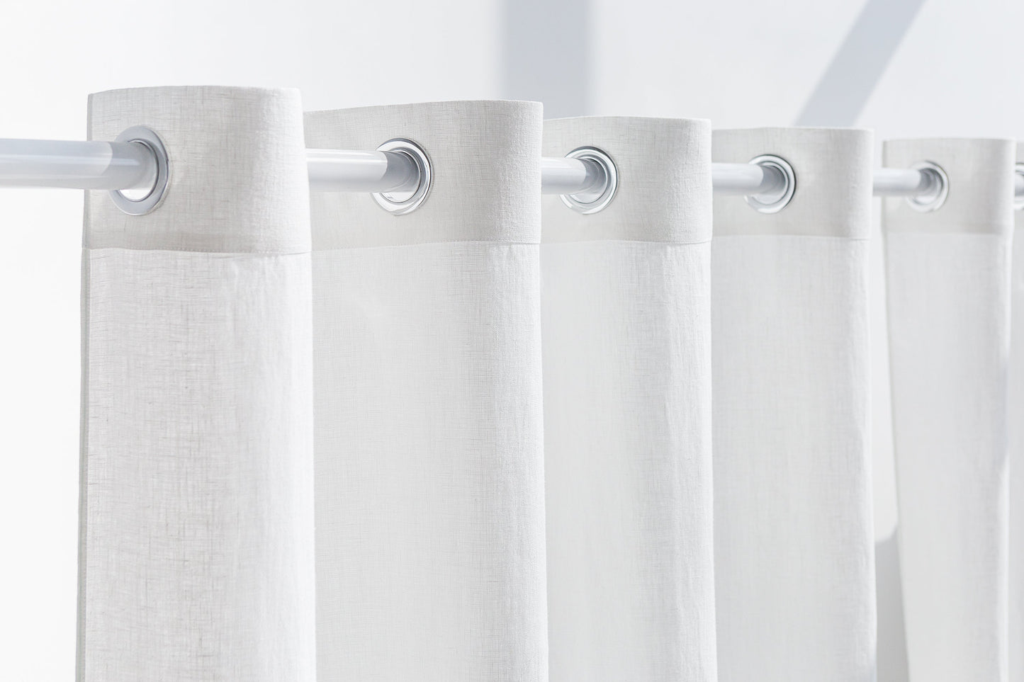 Snow White Linen Curtain With Grommets