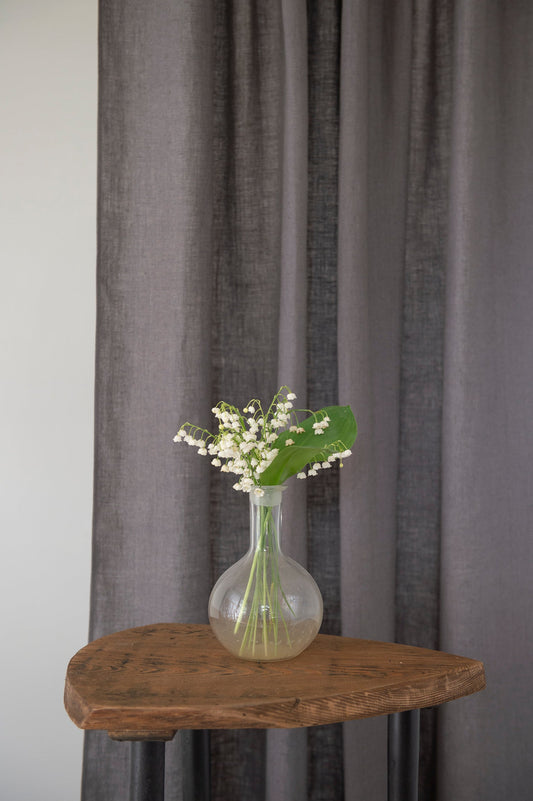 Pastel Plum Linen Curtain With Multifunctional Heading Tape