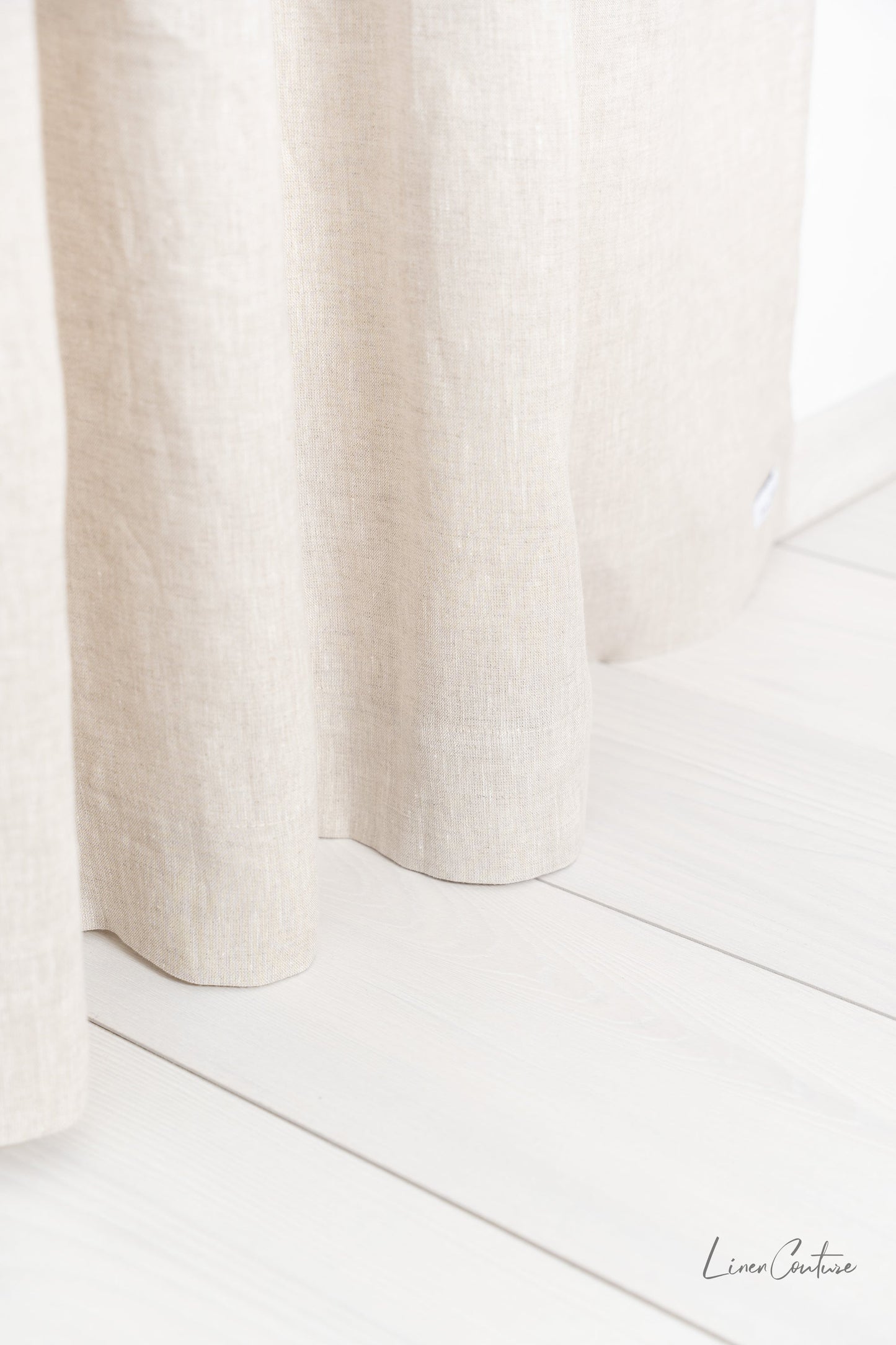 Natural Light Linen Curtain With Rod Pocket