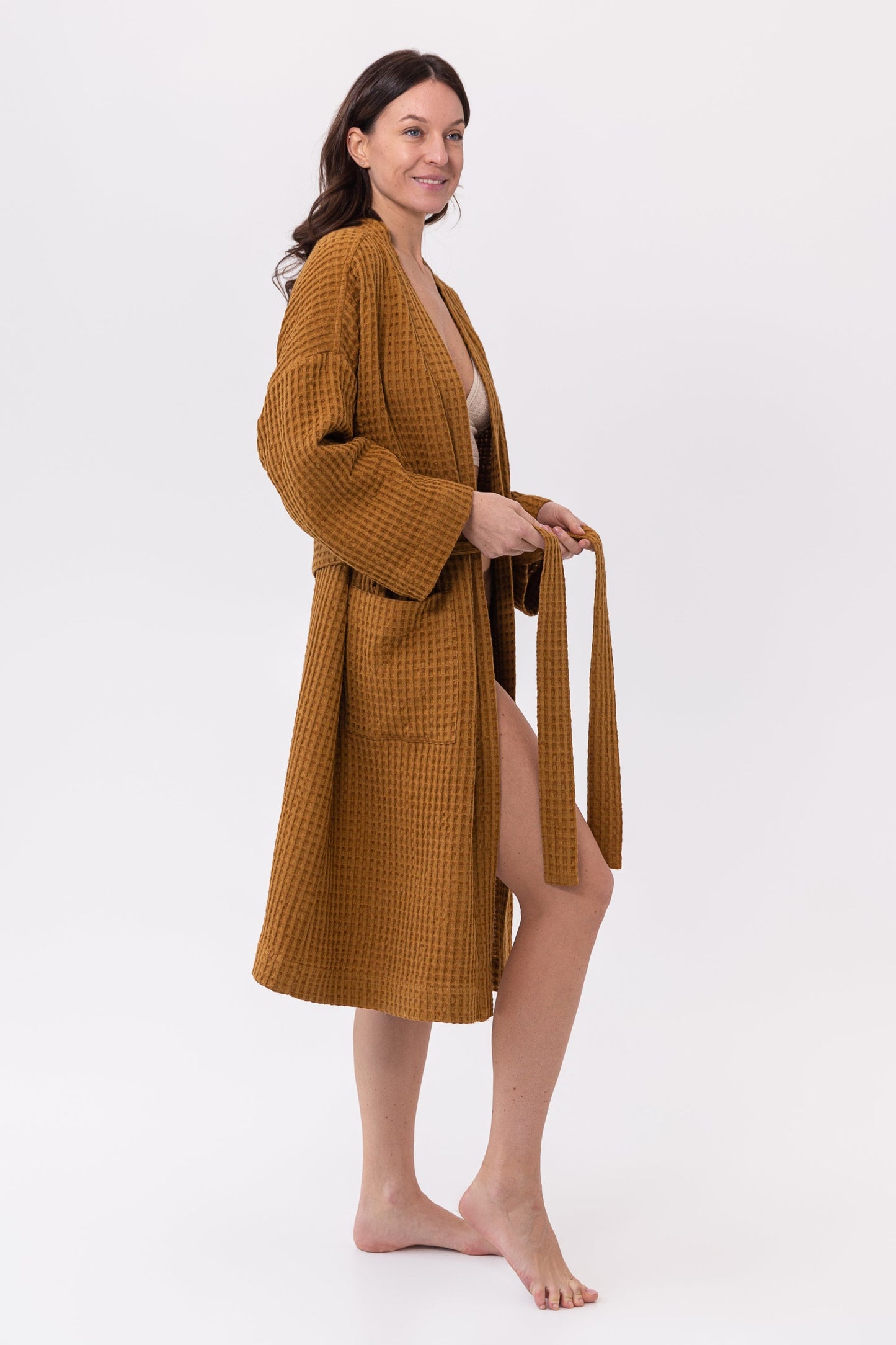 Linen Waffle Robe