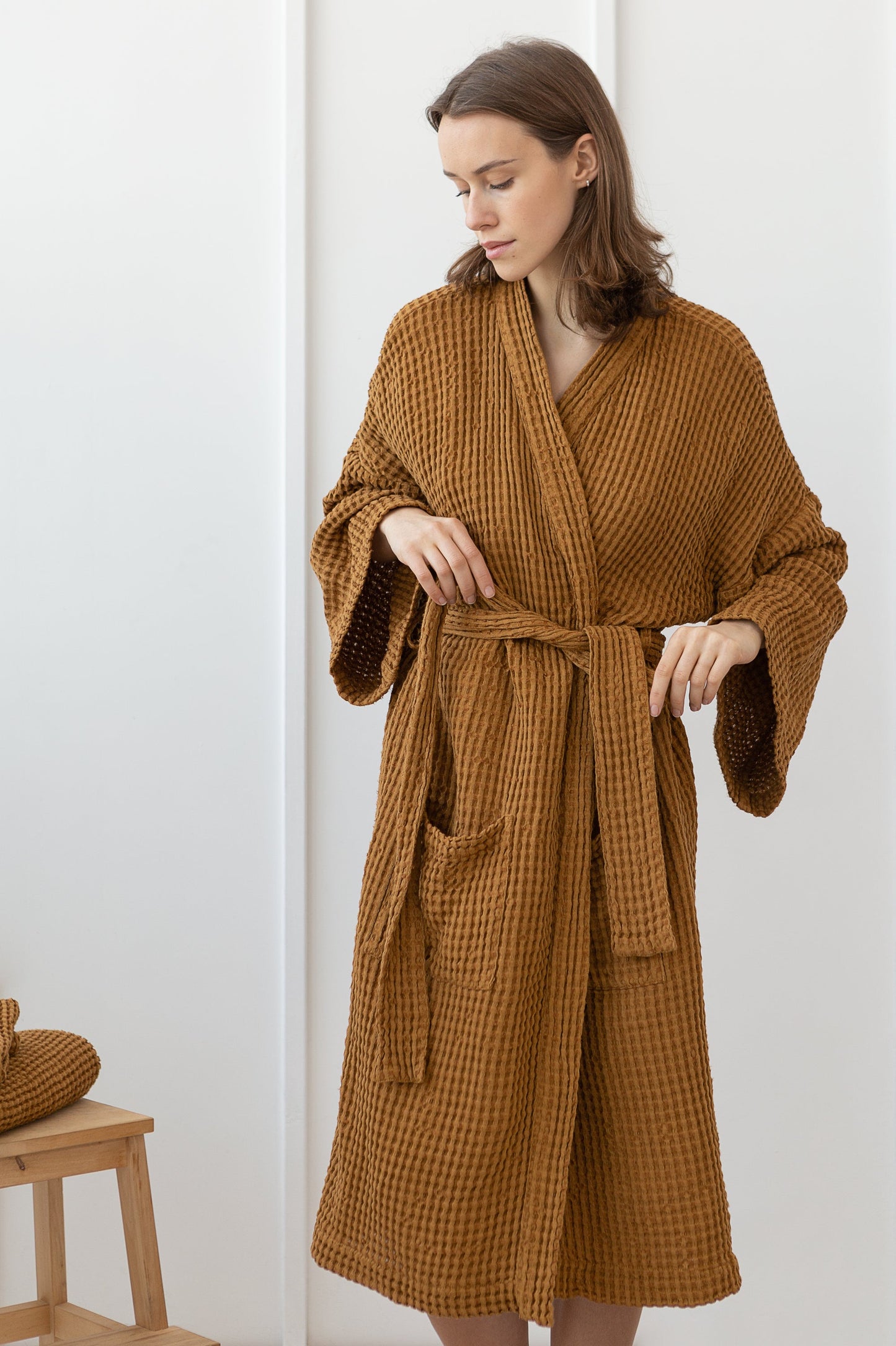 Linen Waffle Robe