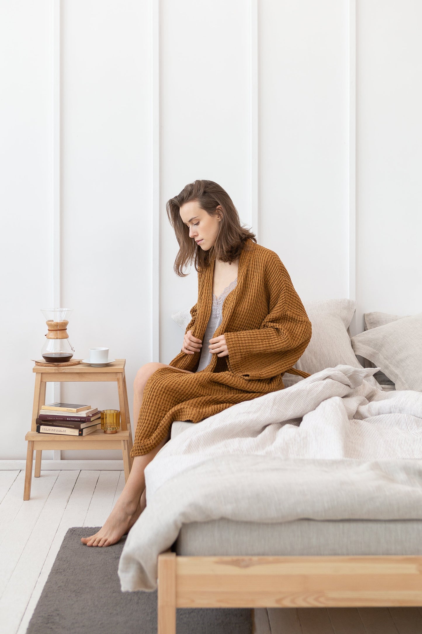 Linen Waffle Robe