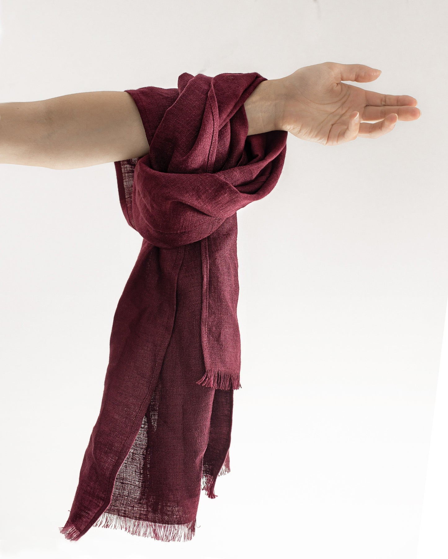 Dark Plum Linen Scarf