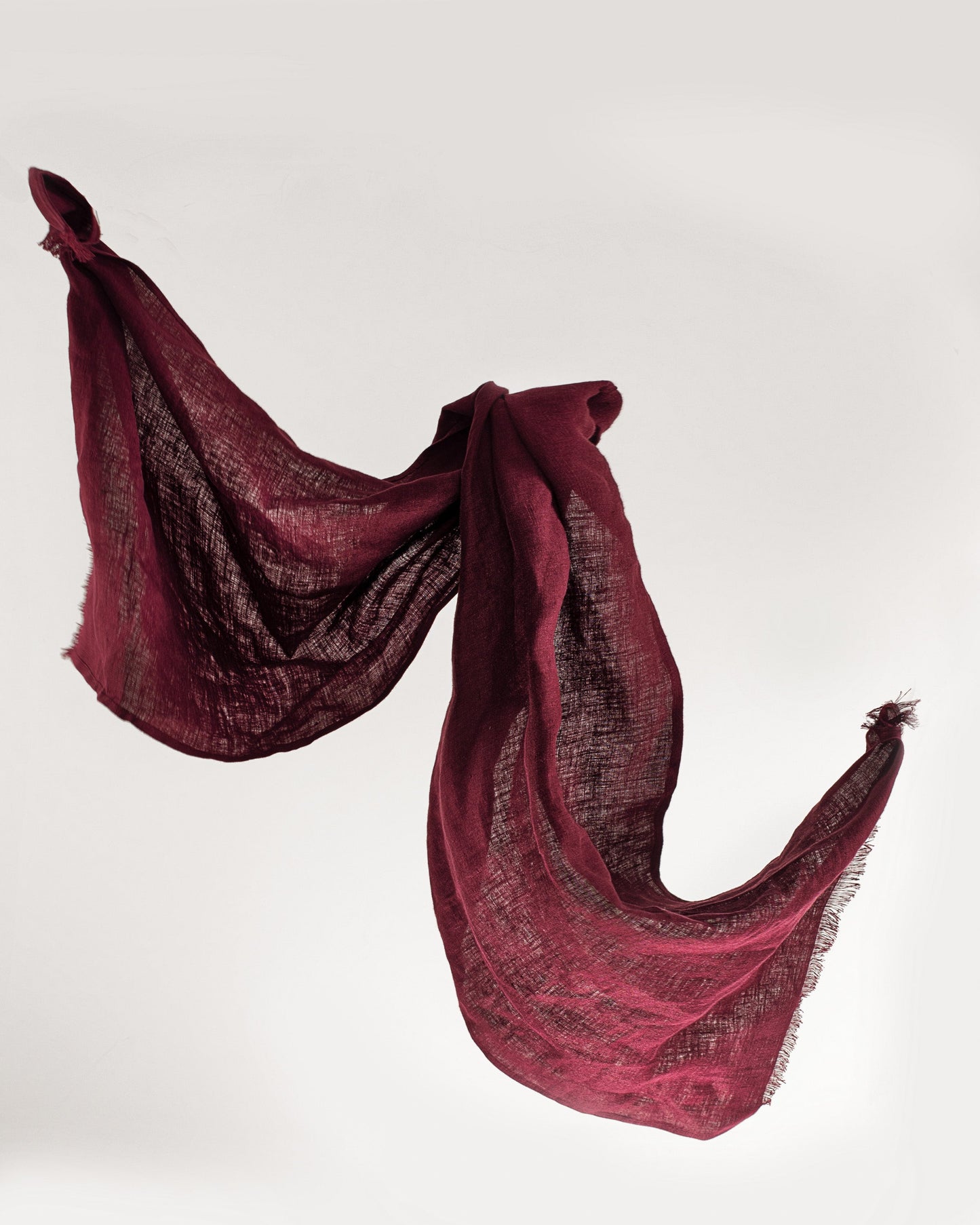 Dark Plum Linen Scarf