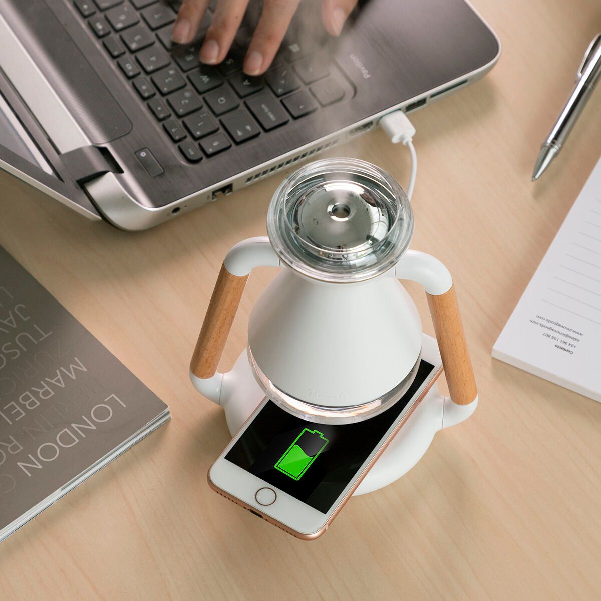 Aroma Diffuser, Humidifier and Wireless Charger