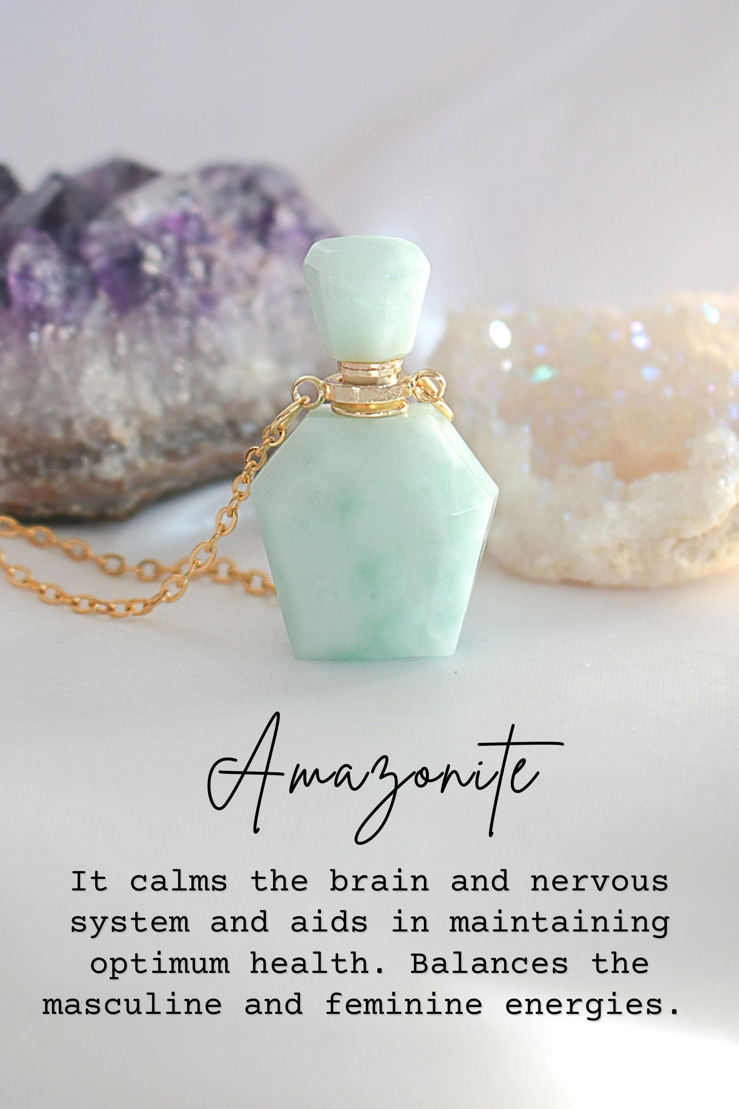 Natural Amazonite Crystal Necklace