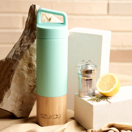 Bamboo and Stainless Steel Thermos Bottle (530 ml)
