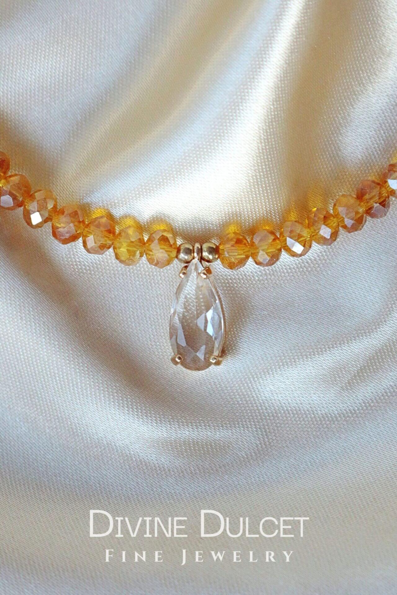 Champagne Color Austrian Crystals Choker