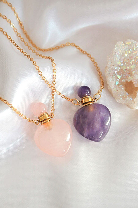 Natural Crystal Bottle Necklace