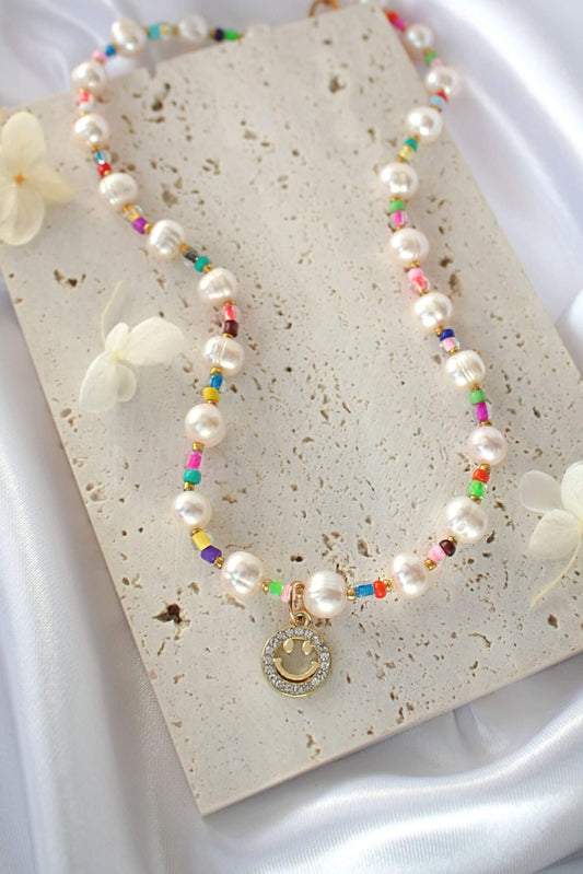 Freshwater Pearls & Colorful Beads Choker