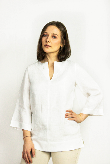 Natural Light Linen Oversize Top