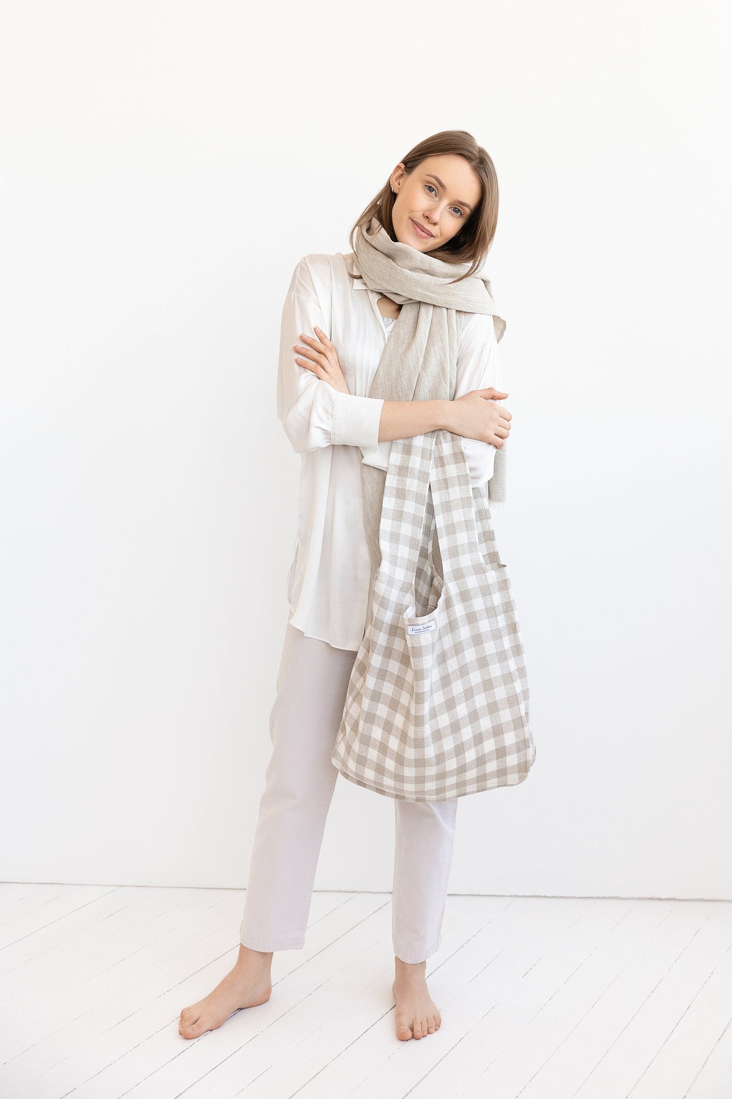 Linen Tote Bag With Inside Pocket