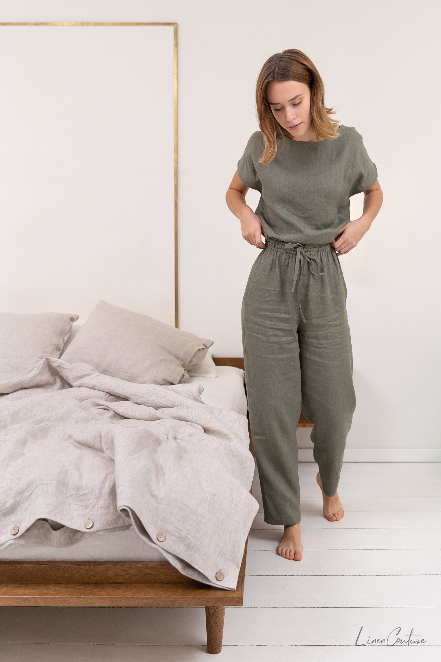 Safari Green Linen Pajama