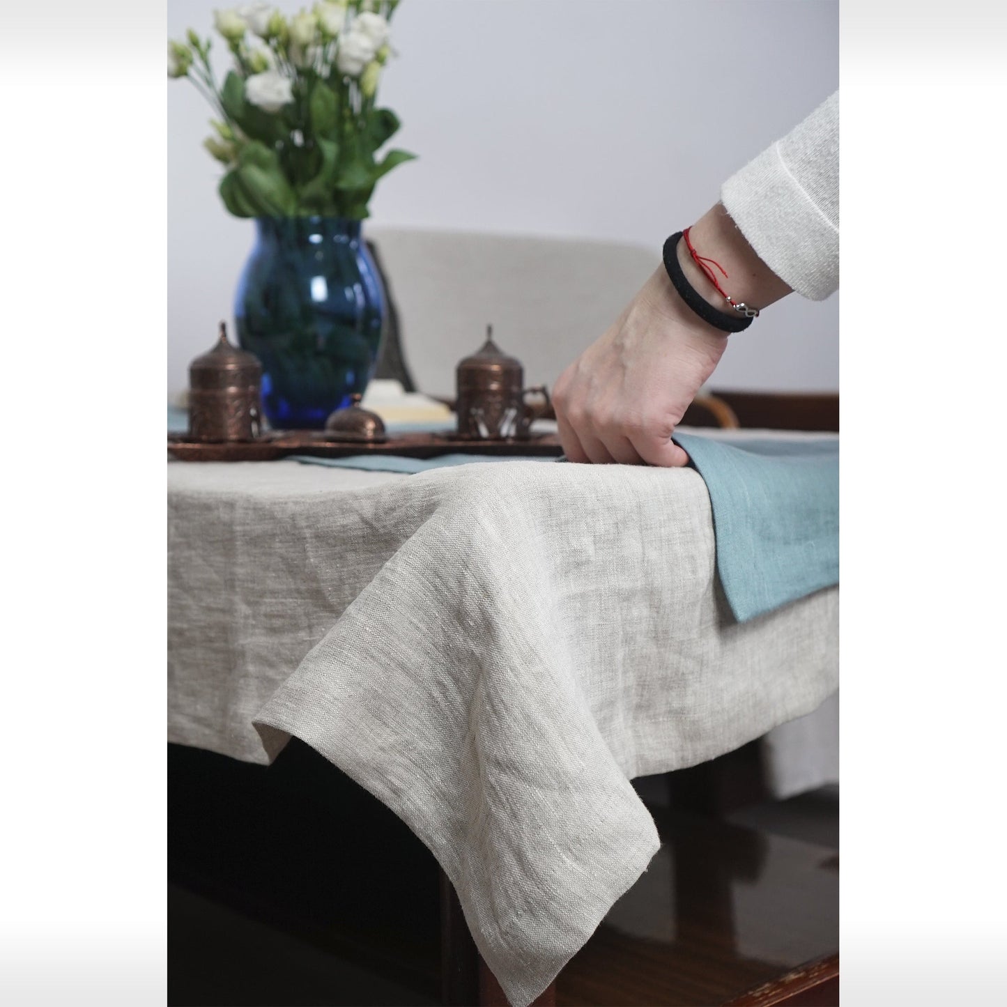 Natural Light Linen Tablecloth