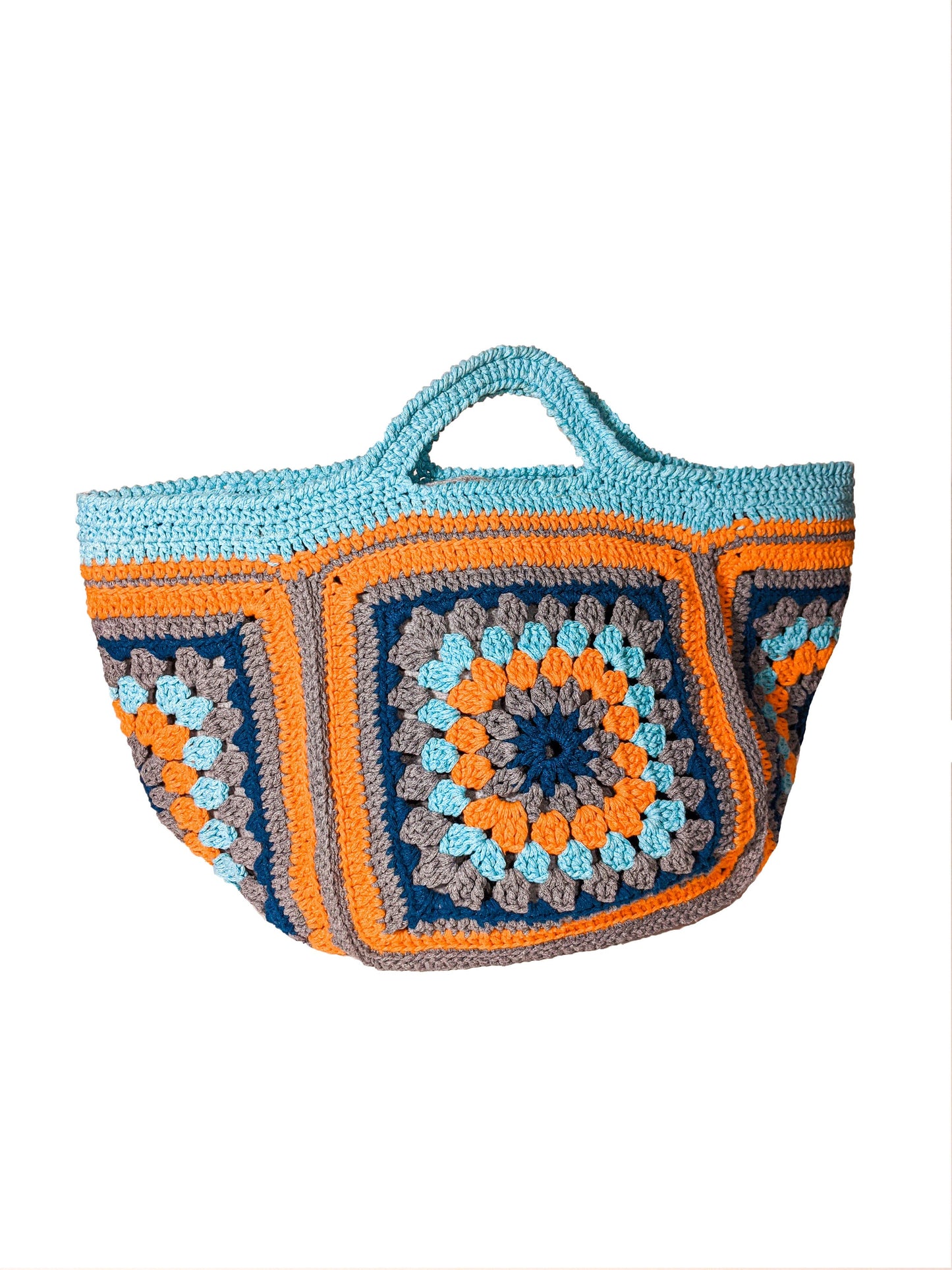 Handmade Cotton Crochet Knit Bag Egyptian Jasper